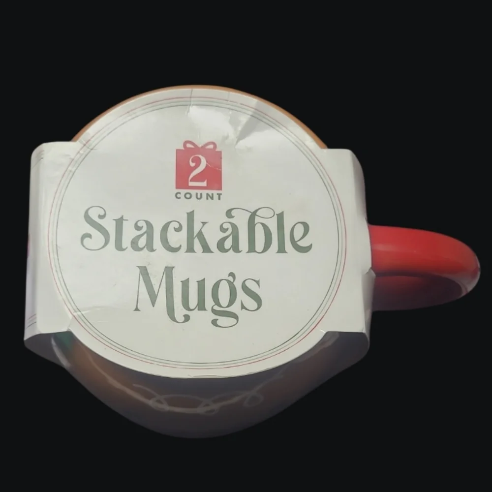 New - Target 2023 Set Of 2 Stackable Gingerbread Man Christmas Mugs